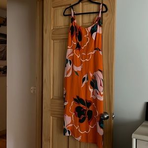 Reformation, orange floral dress, size 10